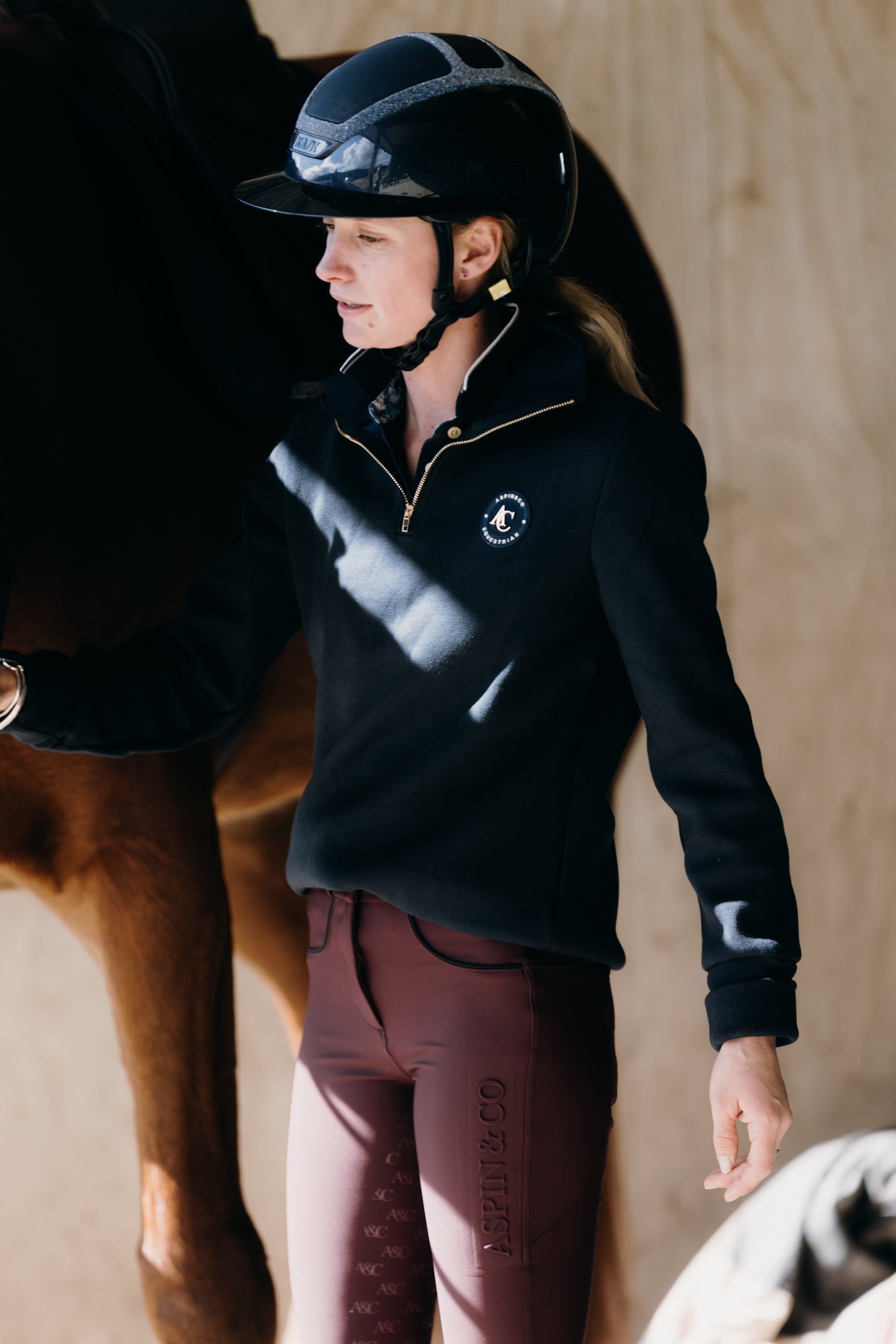 Quarter Zip velvet lined sweater